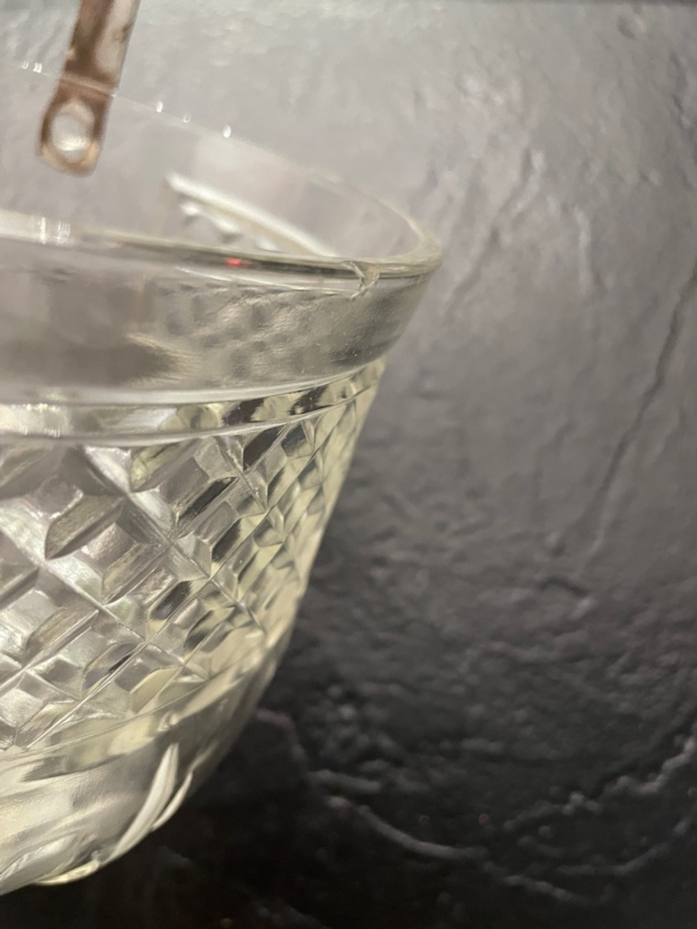 Vintage Ice BucketCut Glass Crystal Basket Pair with Silver-Tone Handles -Clear - Picture 2 of 12